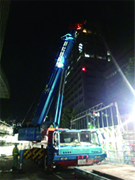 200tオールテレーンによる虎ノ門工事作業
