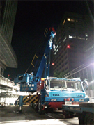 200tオールテレーンによる虎ノ門工事作業
