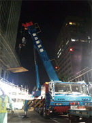 200tオールテレーンによる
虎ノ門工事作業
